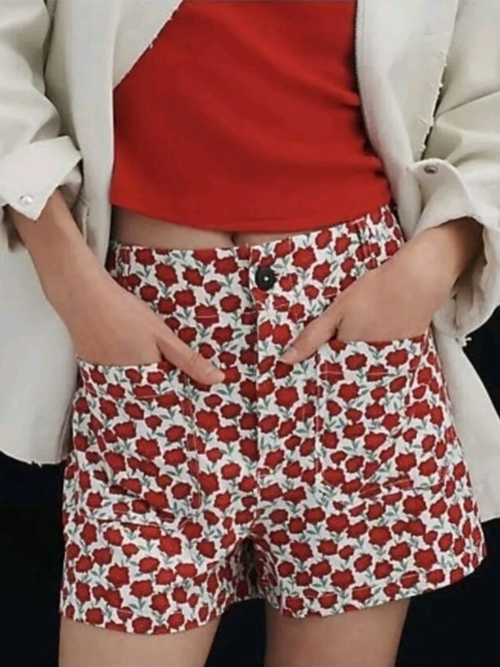 Anthropologie The Colette Linen Blend Shorts Size 26 NWOT